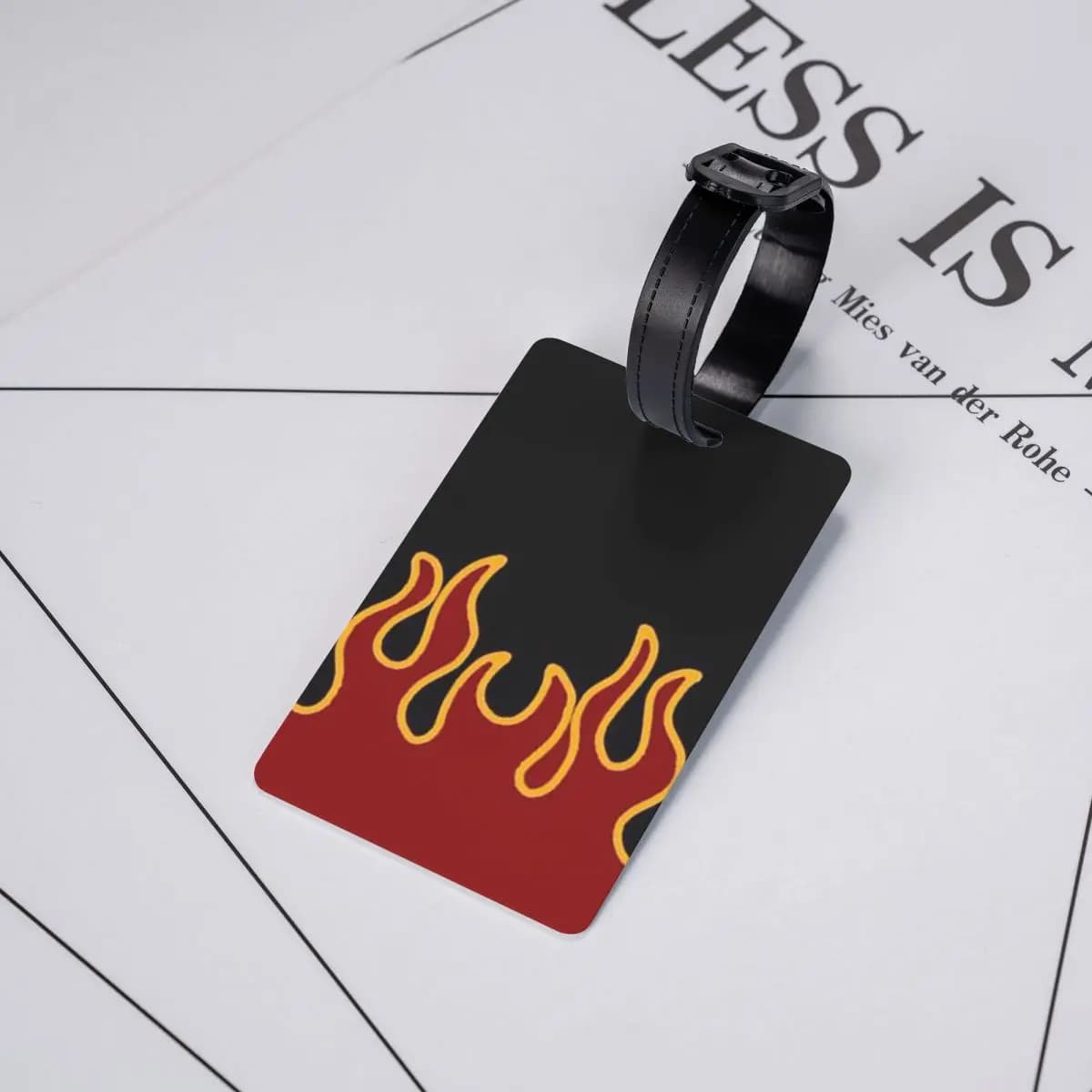 Etichette per Bagagli con Grandi Fiamme, Accessori per Valigie, Tag per Bagaglio da Viaggio, Porta Etichetta con Nome e Indirizzo