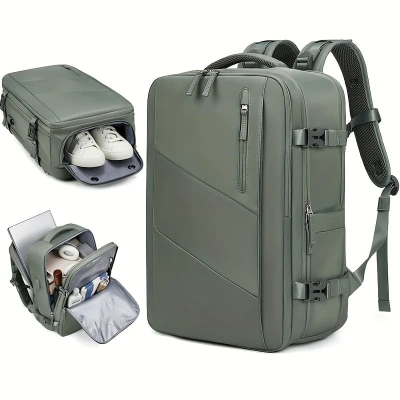 Woman Travel Backpack Business 16 Inch Laptop Backpack Fashion School Backpack USB Charging Waterproof Backpack With Shoe Bag