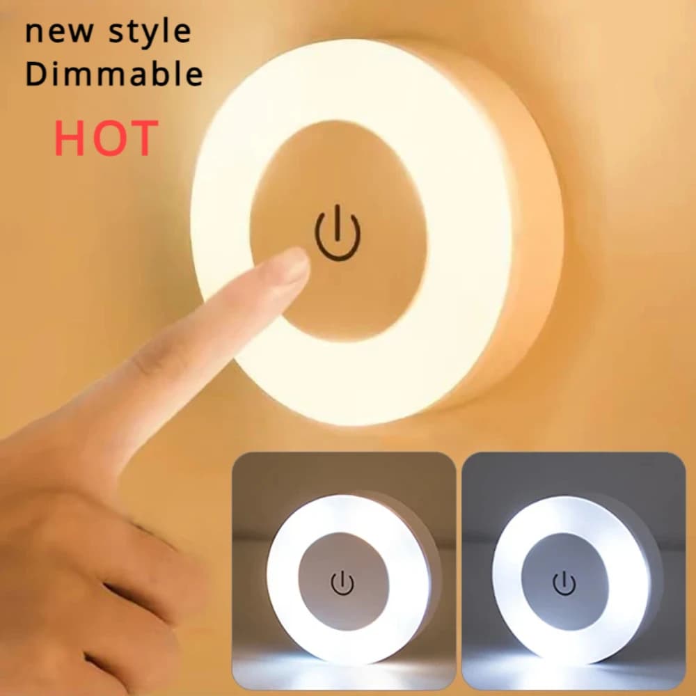 Luce notturna a LED sensibile al tocco Lampada da parete dimmerabile Luce notturna ricaricabile USB portatile per illuminazione di soggiorno e camera da letto