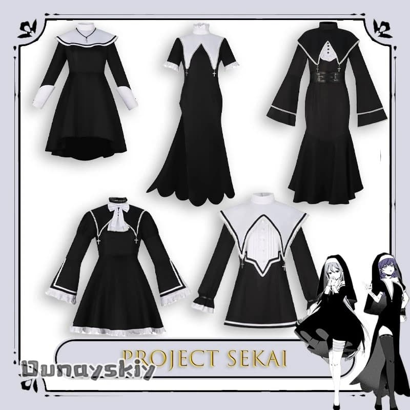 Un zhaO @ Halloween Cos Progetto Sekai Palcoscenico Colorato MAFUYU ENA Mzk KANADE Costume Cosplay 25ji Nightcord De Xluka Diva Nun Nera