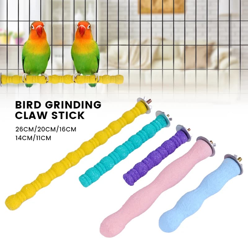 Pet Pappagallo Artiglio Rettifica Bastone Bastone di Legno Uccelli Perching Sabbia Perrocchetto Rettifica Bar Morsi Dei Denti Giocattolo Per Parrot Gabbia Accessori