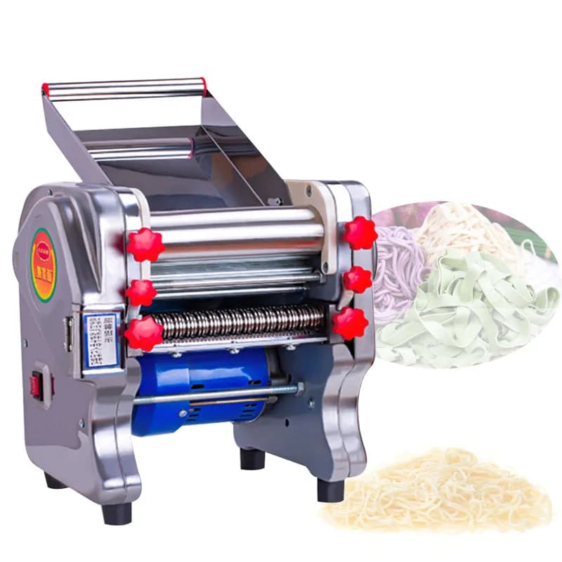 Macchina Elettrica per Stendere la Pasta in Acciaio con Rulli e Lame Intercambiabili per Noodle, Ravioli e Pasta