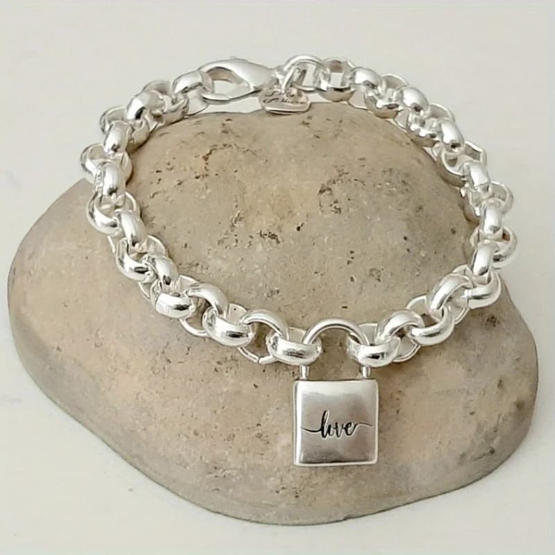Braccialetti a catena a maglie con lucchetto a forma quadrata di moda di lusso Braccialetti con ciondoli a catena a maglie di alta gioielleria per le donne