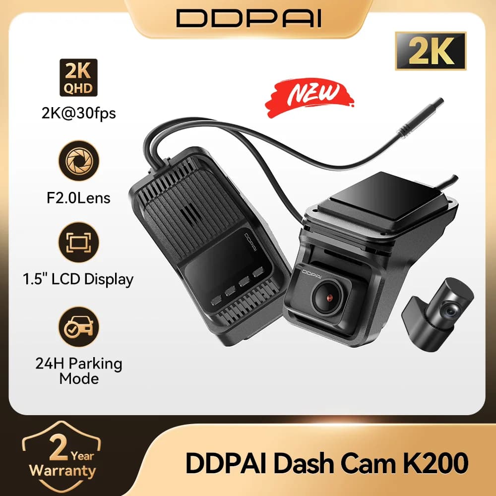 New Dash Cam DDPAI K200 2K+1080P Double Channel with 1.5''''''' LCD Display Mode Parking 24H WIFI ADAS Car Recorder