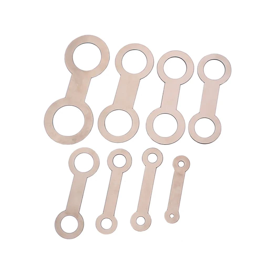 8PCS Silver Steel Saxophone Repair Tools Sax Pad Leveling Tool for Flute Clarinet Saxophone Size 14.70*6.20*0.60cm