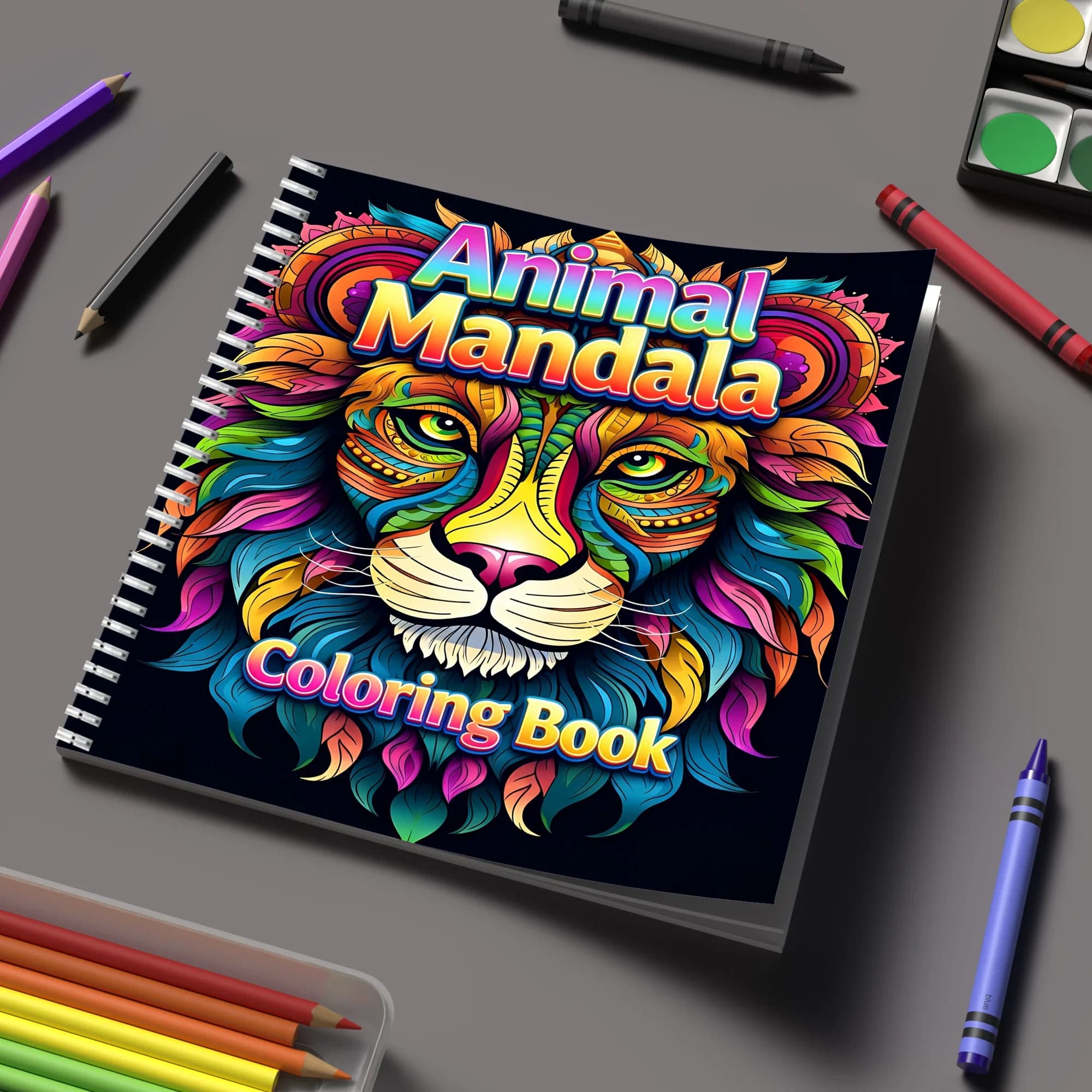 Coloring Book Animal-Mandala for Adult Colouring Book, Birthday Day Gift, Back to School Supplies, Adults Cute Drawing Book