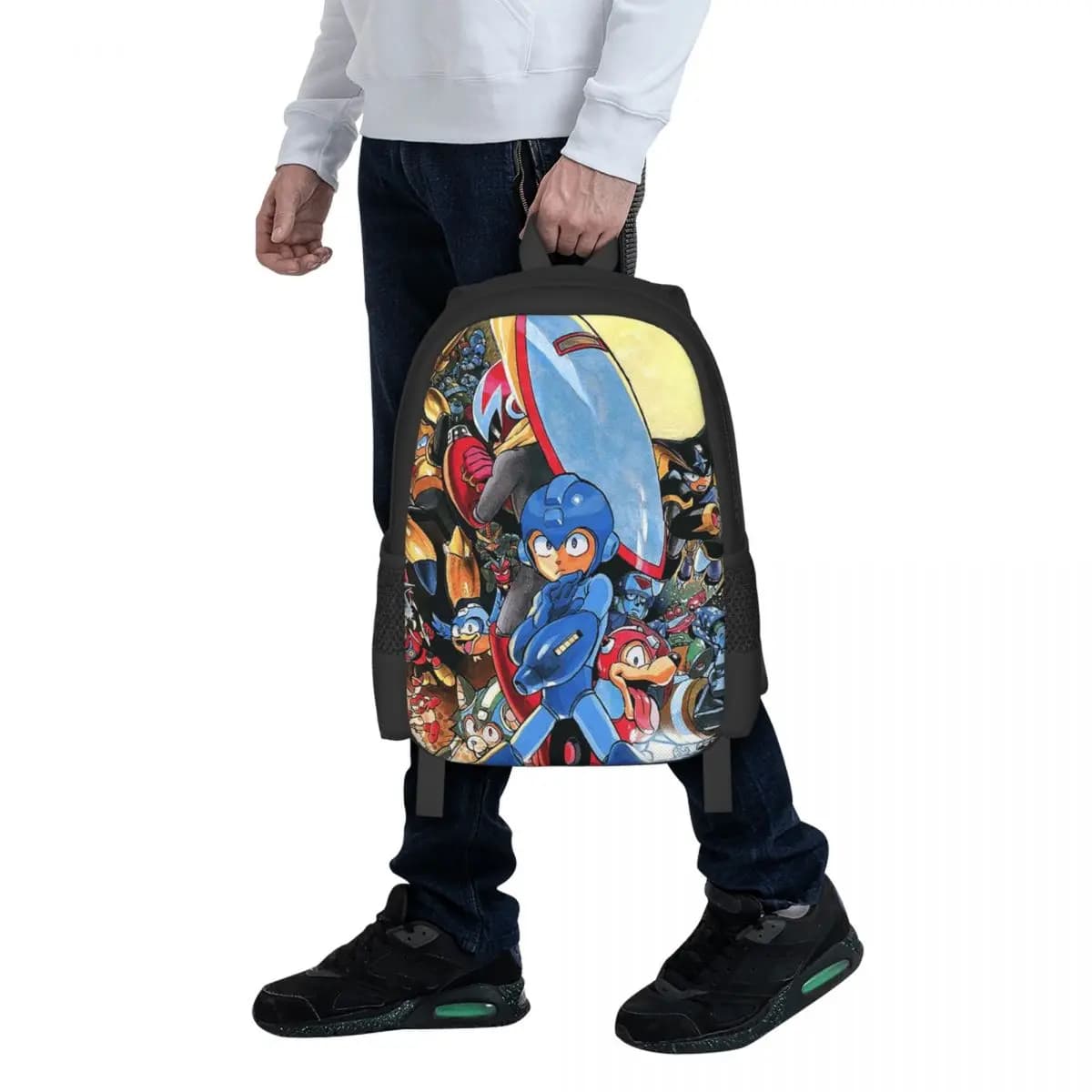 Megaman Video Game Mega Man Zaino per studenti Borsa da scuola Zaino da viaggio per escursionismo per uomo e donna Borsa a tracolla alla moda