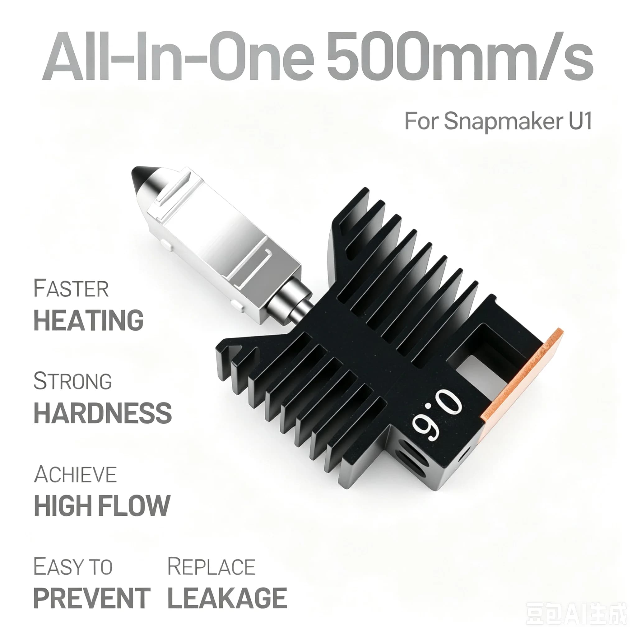 For Snapmaker U1 New High Quality Hot End 0.4mm 24v 48w Ceramic Block Kit Stable Precise Heating High Flow 3d Printer U1 Parts！！