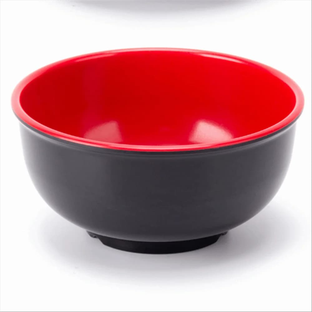 New Black Red Melamine Bowls Imitation Porcelain Unbreakable Food Containers Anti-Fall Design Japanese Style Soup Bowl Tableware