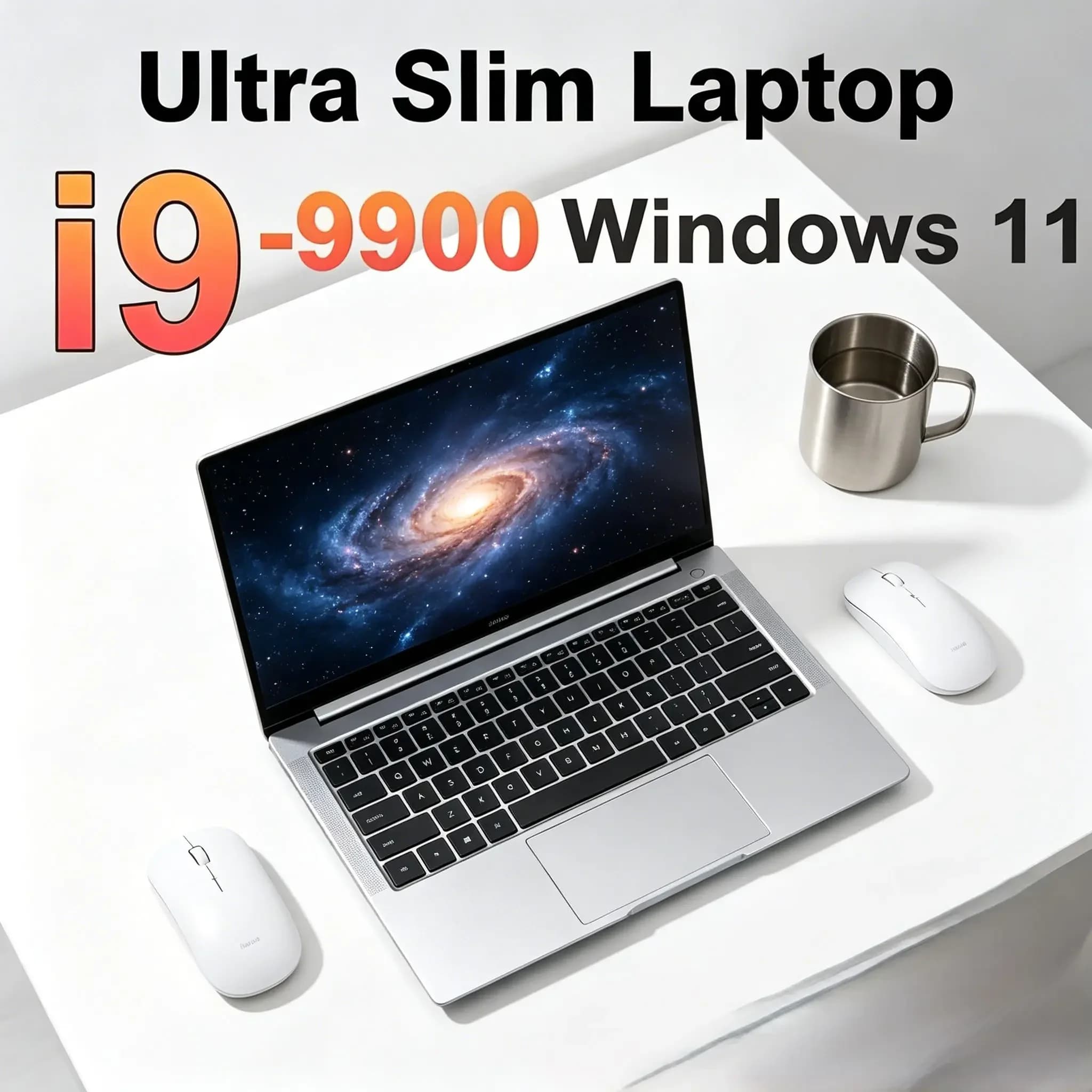 Nuovo laptop ultra-sottile ad alte prestazioni da 15,6 pollici con processore Intel Core I9-9900, 32 GB di RAM + 2 TB di memoria, 1080P, Windows 11 Pro