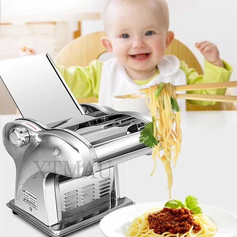 Electric Noodle Pressing Machine Stainless Steel Pasta Maker Multifunctional Noodle Rolling Machine for Kitchen