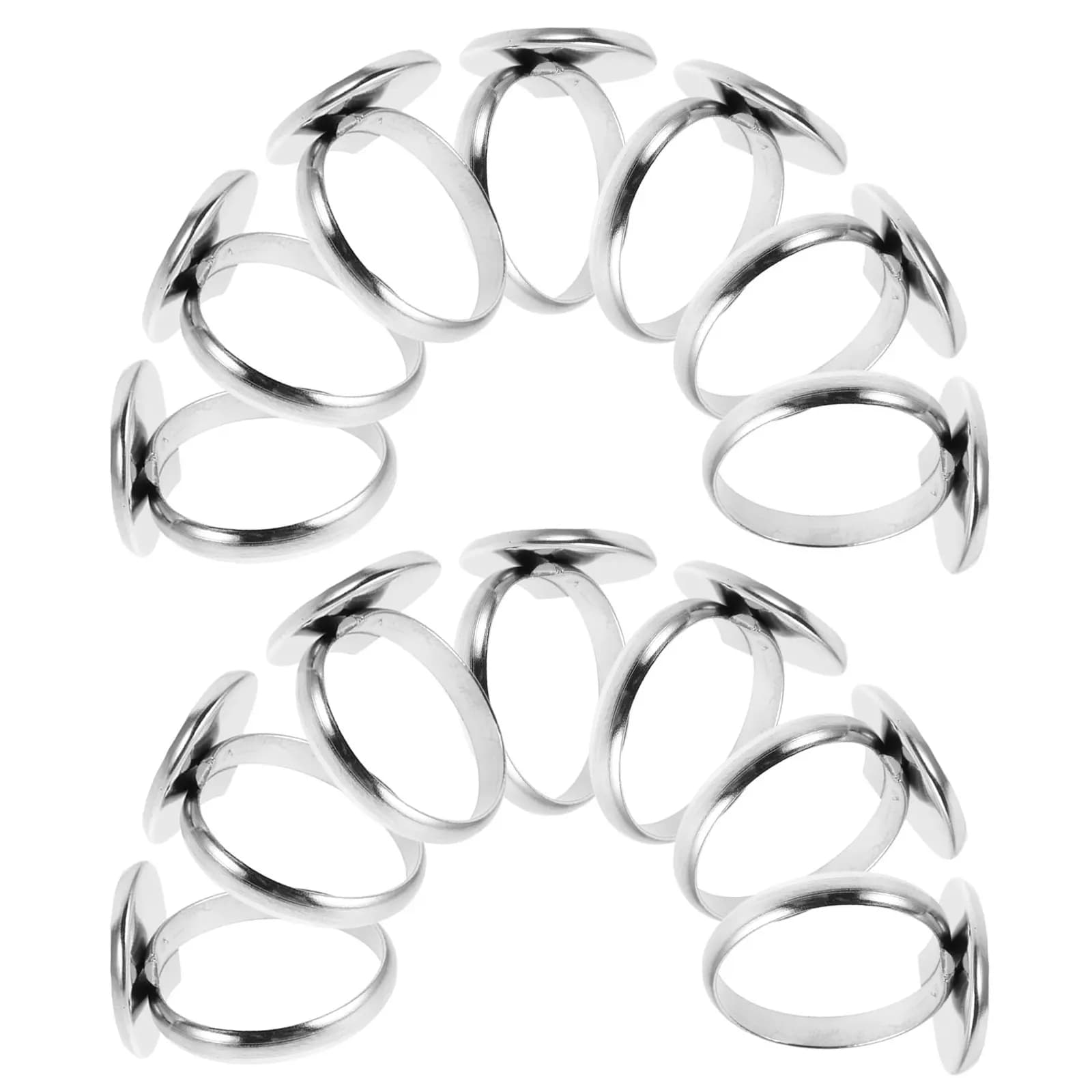 20Pcs Adjustable Ring Blanks Stainless Steel 14Mm Round Flat Pad Base Adjustable Finger Rings Jewelry Making Findings