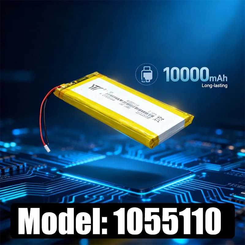1055110 1~10pcs 10000mAh 3.7V 3.85V Li-On rechargeable Size:10mm×55mm×110mm for mobile power banks, Bluetooth speakers, LED