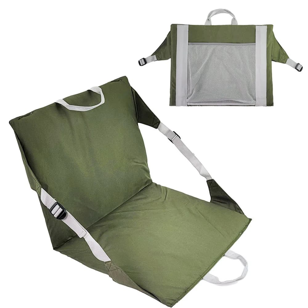 Cuscino per sedile pieghevole da esterno, cuscino per sedile pieghevole portatile per spiaggia da picnic, sedia senza gambe con schienale da spiaggia, cuscino da stadio