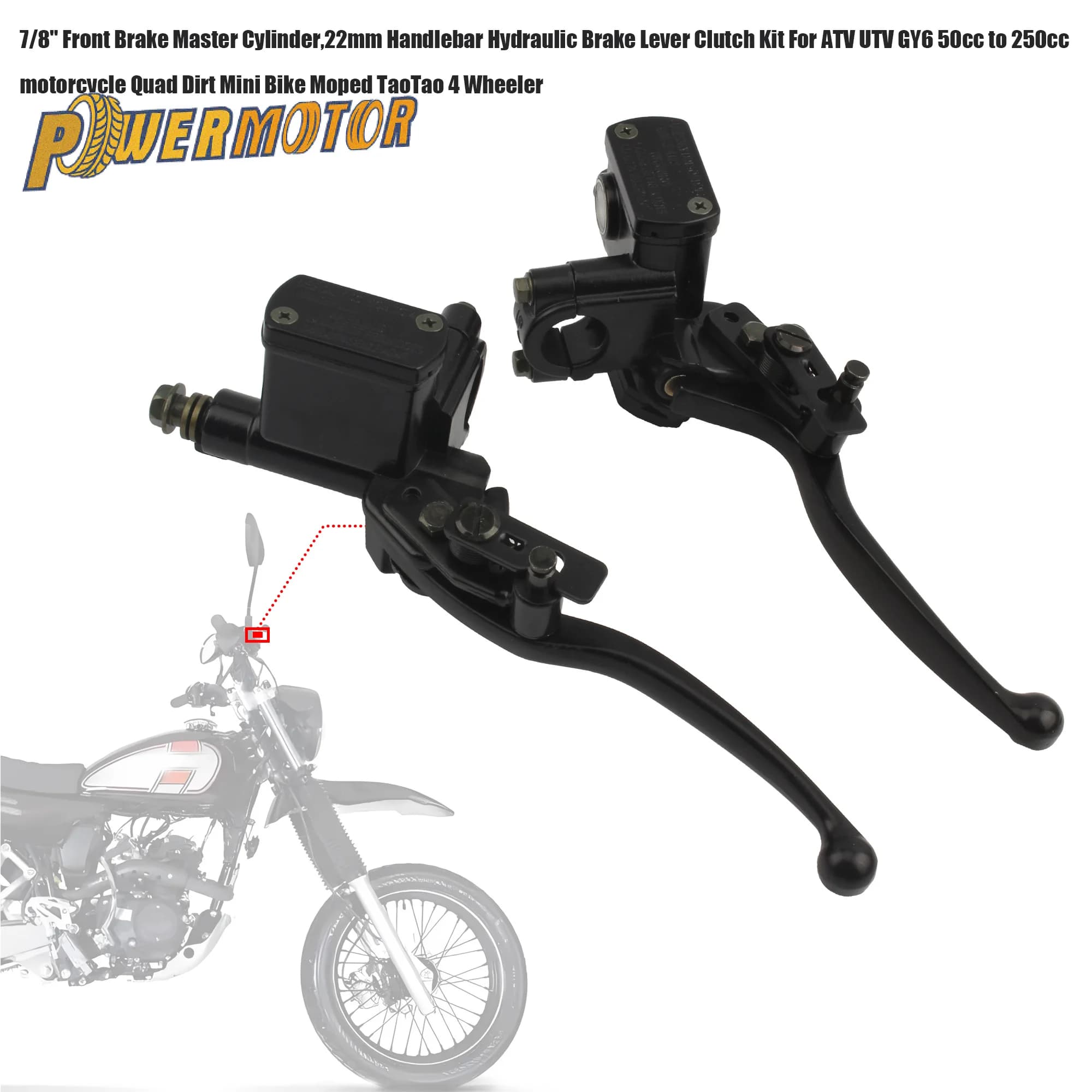 Leva Freno Idraulica e Frizione per Moto, Pompa Sinistra e Destra Universale per ATV 50cc-250cc e Moto da Cross Modificate
