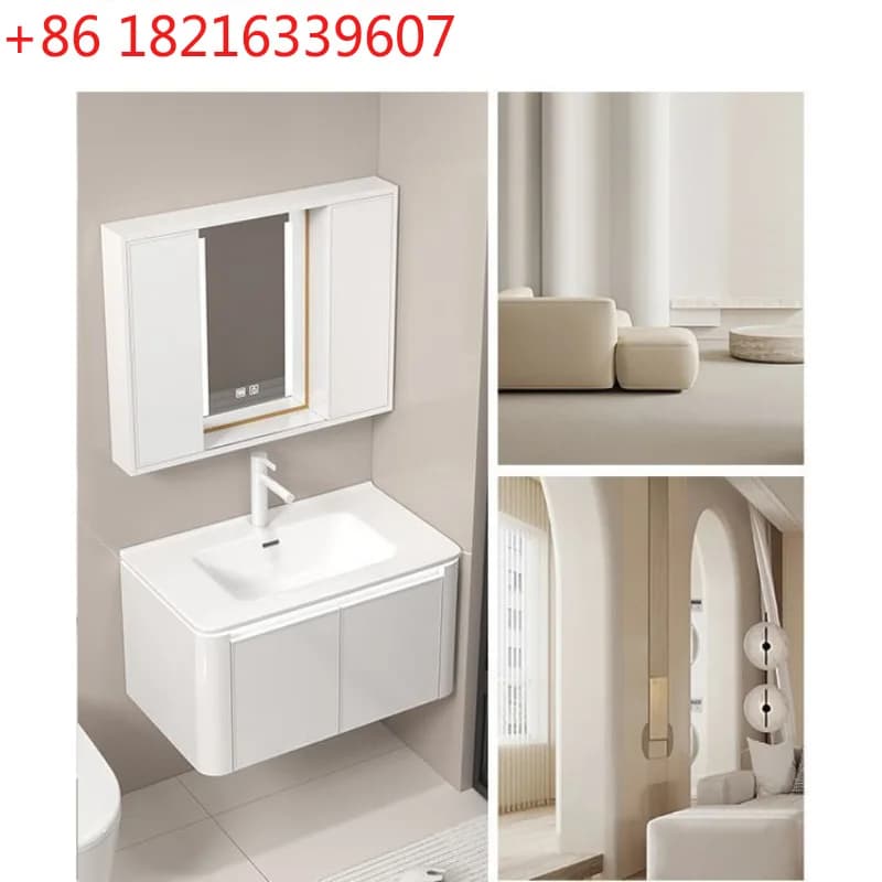 Mobiletto a specchio Feng Shui per bagno, bagno separato, specchio nascosto, push-pull invisibile integrato nella toilette