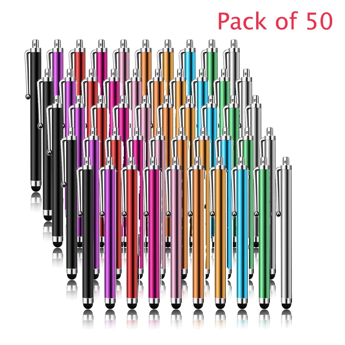 Confezione da 50 penne stilo per touchscreen, penna stilo capacitiva universale in metallo touch screen per smartphone tablet telefono cellulare