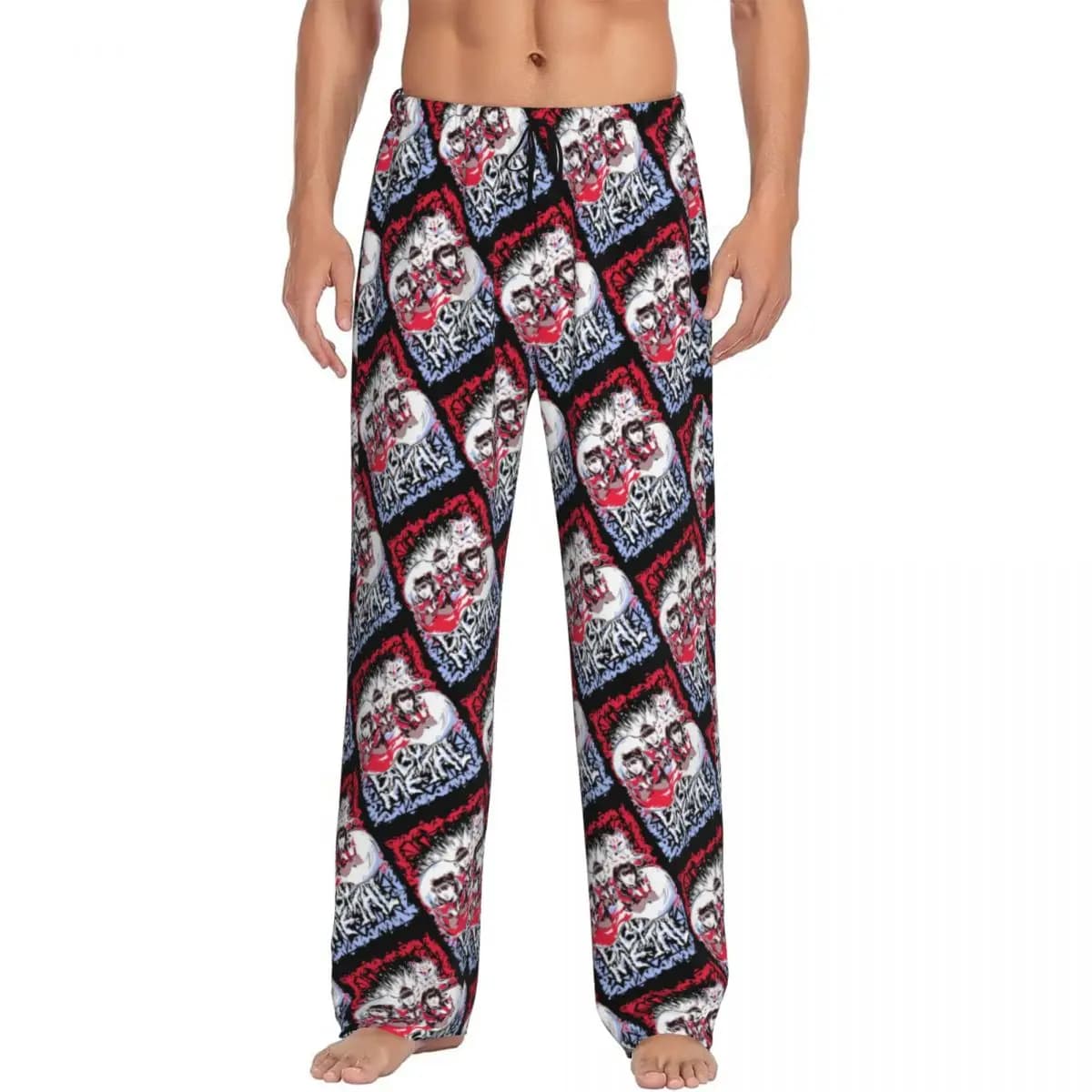 Pantaloni da pigiama personalizzati Babymetal Japan Band da uomo Hip-hop Rock Lounge Sleep Pantaloni da notte con coulisse con tasche