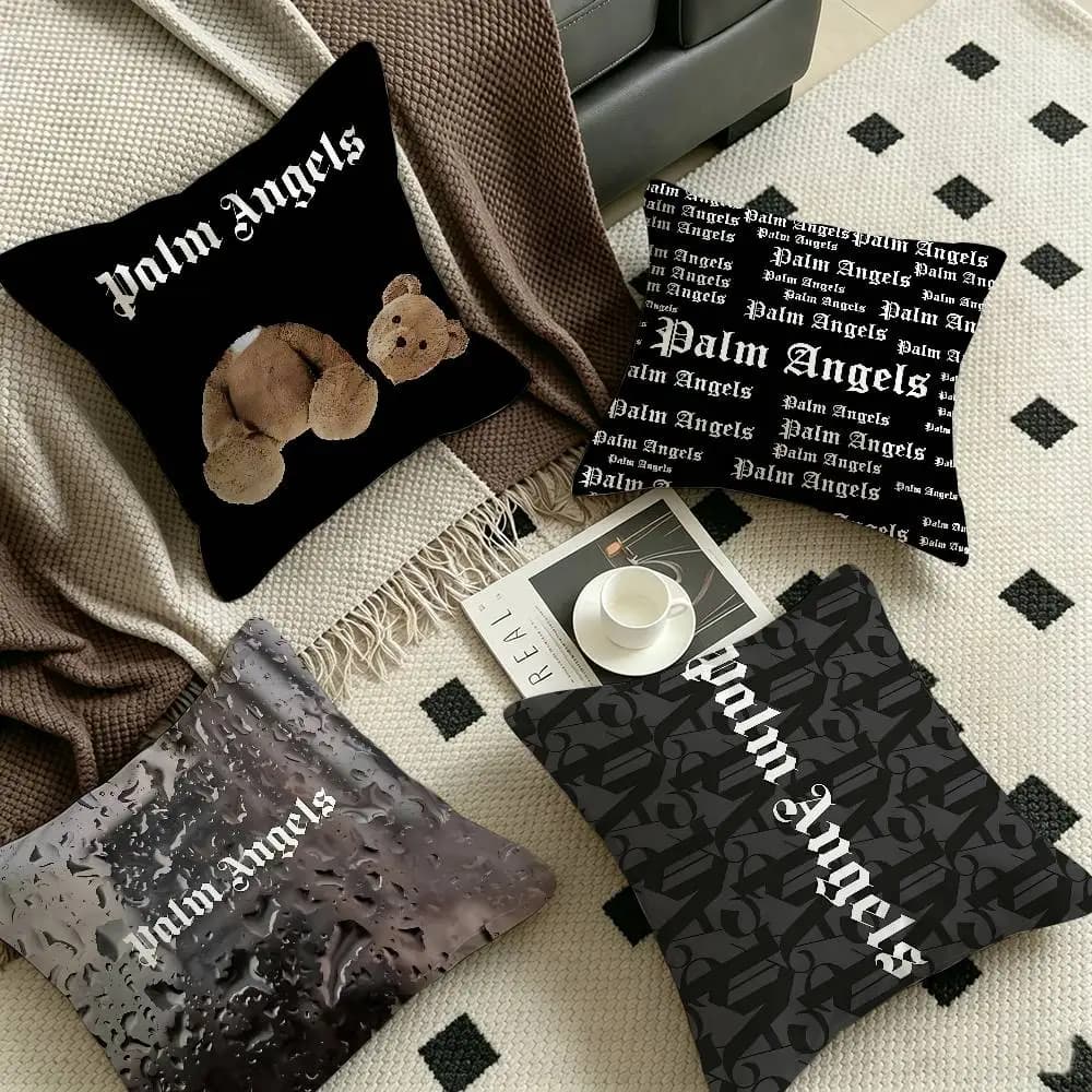 B_Palms Bear A_AngelS Pillow Gift Home Office Decoration Bedroom Sofa Car Cushion Cover case 45x45