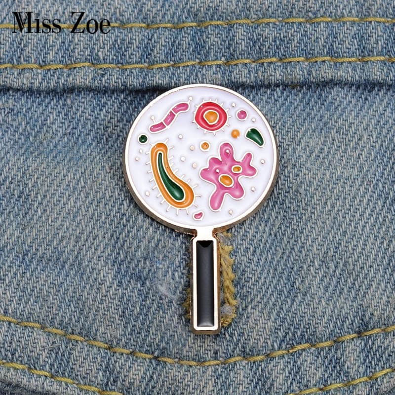 Spille enamelled for microscope Personalized microbiology Spille Paramecium Distinctives Funny gift of scientific jewelry for students Friends