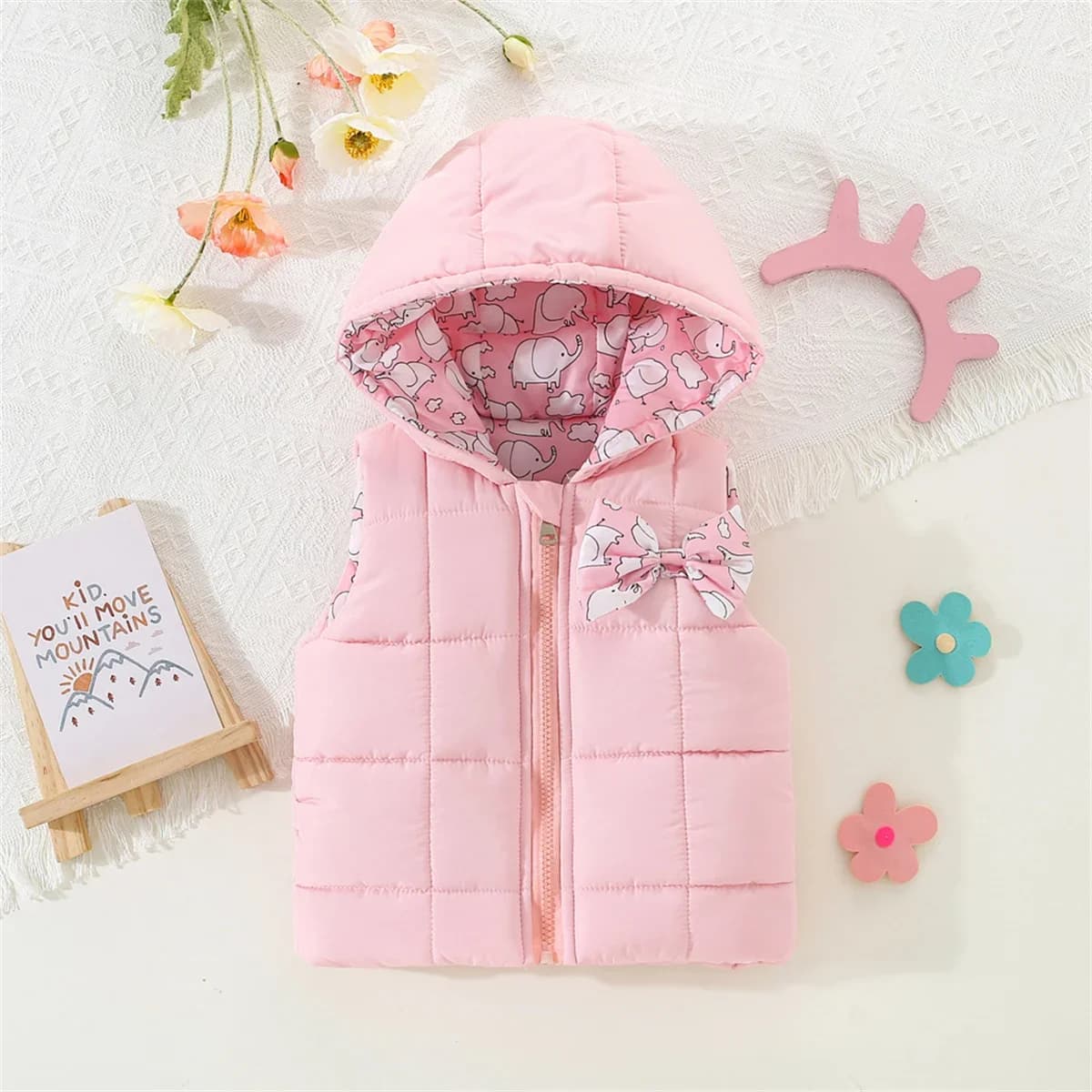 Cappotto gilet per bambina autunno e inverno, abbigliamento per bambini spesso e caldo (6 mesi - 3 anni)