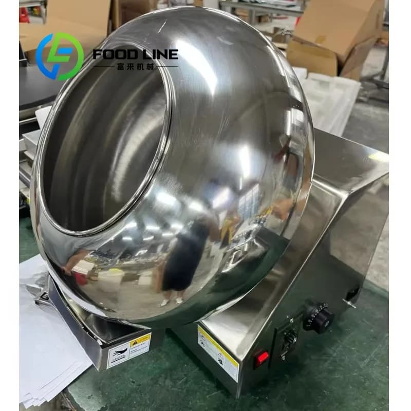 Bubble Gum peanuts Chocolate Beans Coating Pan Coffee Candy Color Coating Machine Gummy Oil Wax Polish Pan