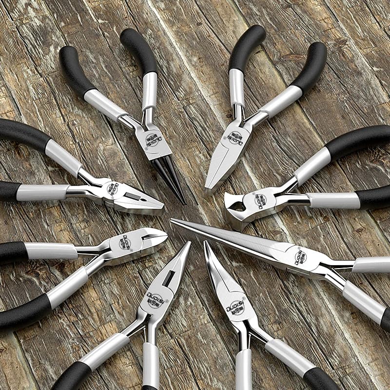 Mini Pliers Diagonal Pliers Round Bent Needle Nose Cutter Handcraft Beading Insulated Plier for DIY Small Jewelry Pliers Tools