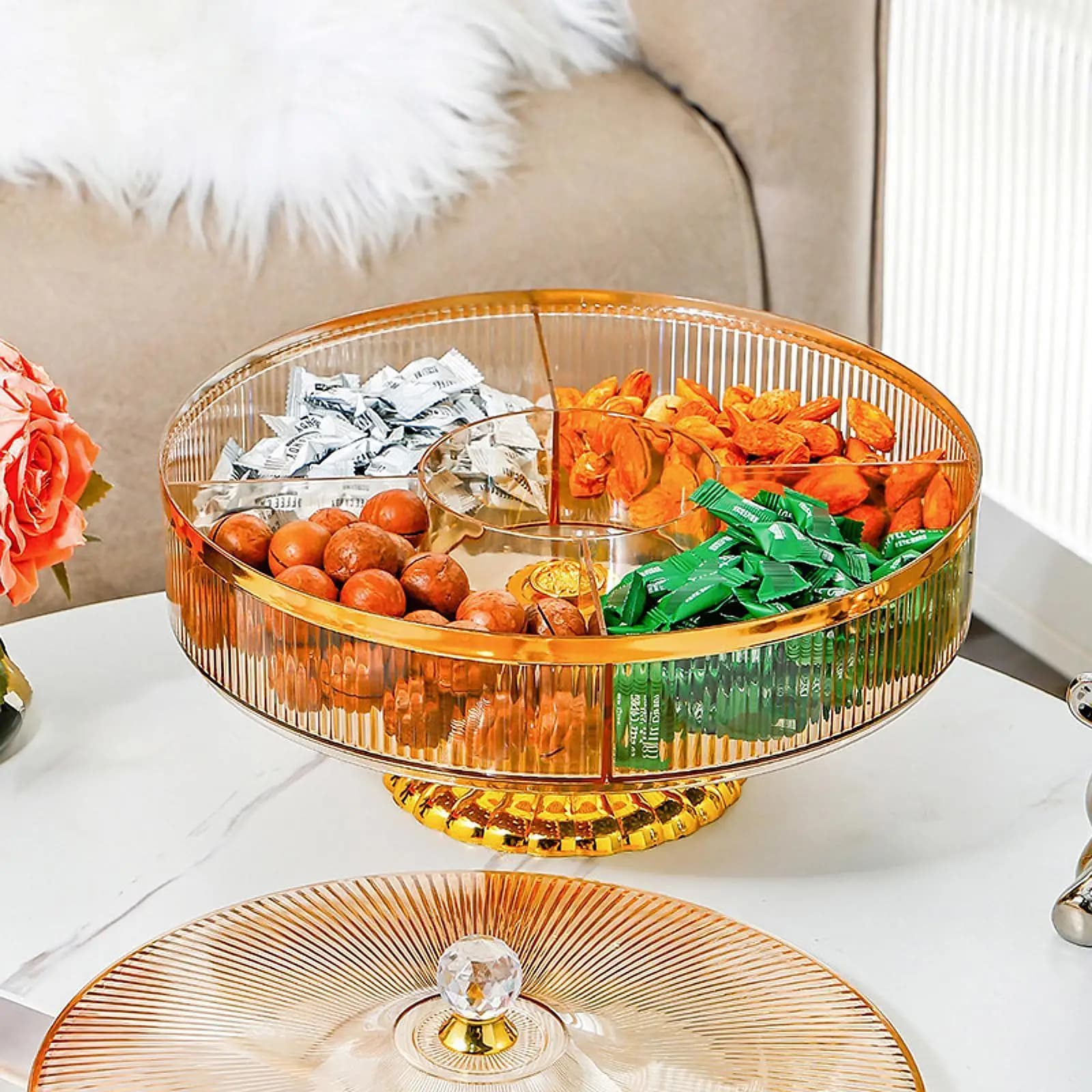 Desert Serving Plate Footed Cake Plate for Dried Fruits Multifunctional Footed
