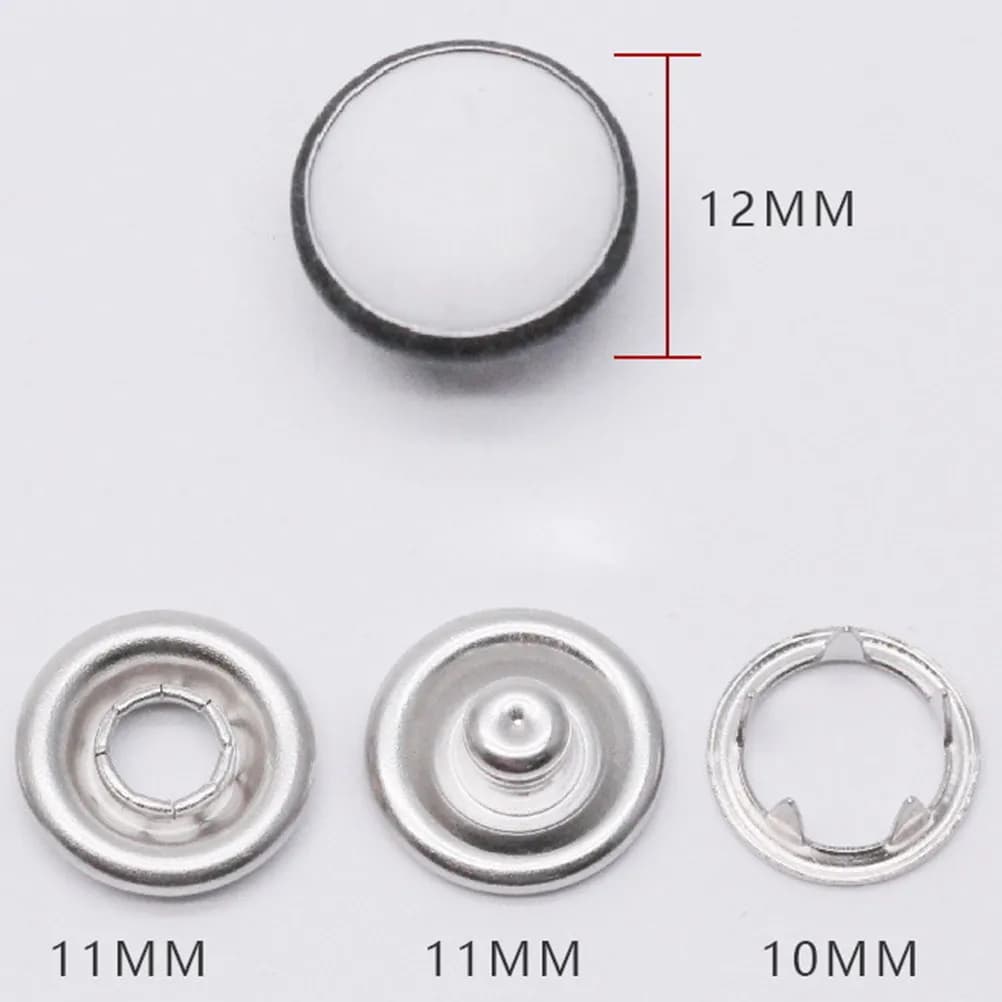 Kit di 50 Bottoni a Pressione in Metallo, Accessori per Cucito Fai-da-Te, per Giacche, Cappotti, Cappelli, Jeans, Forniture per Riparazioni e Artigianato