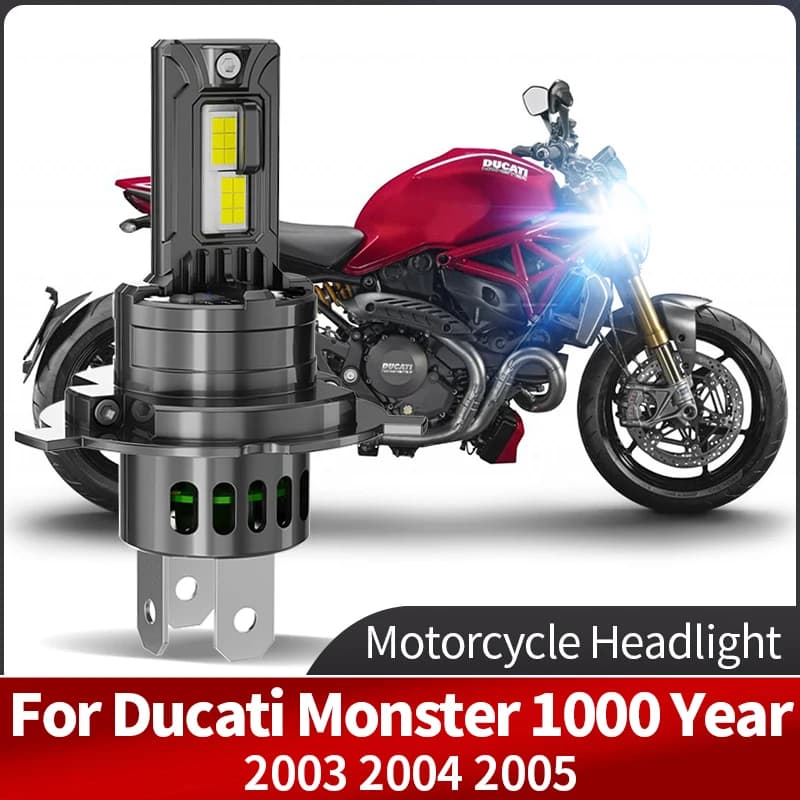 Lampada moto 70W Bianco 20000LM H4 9003 LED Faro Moto Lampadina di ricambio anteriore per Ducati Monster 1000 Anno 2003 2004 2005