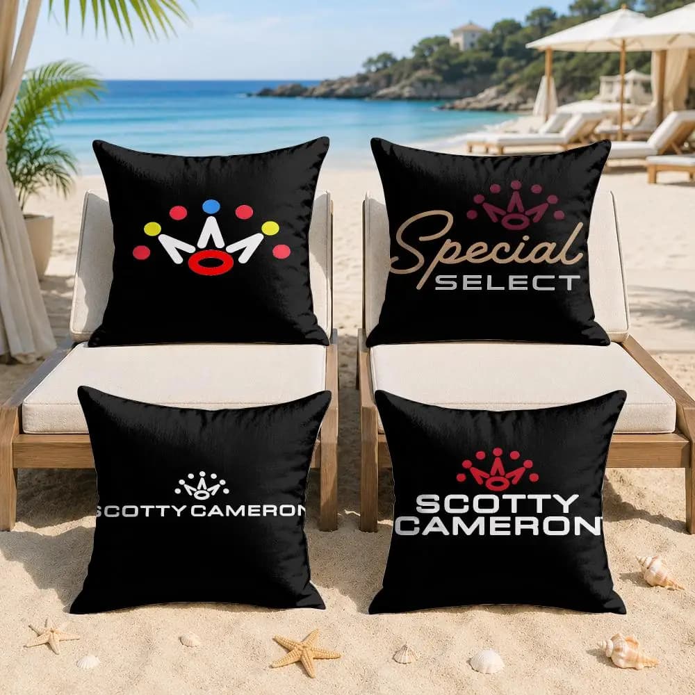 S-Scotty Logo Cameron Cushion Cover Silky Short Plush Invisible Zipper Dustproof Sofa Pillow Case For Home Decor