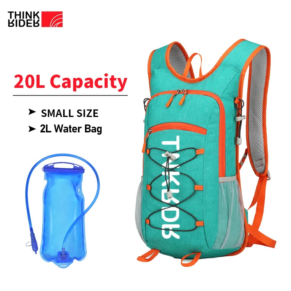 Light water backpack ThinkRider 20 liters, running backpack with 2 liters water bladder, hydro-water backpack for cycling
