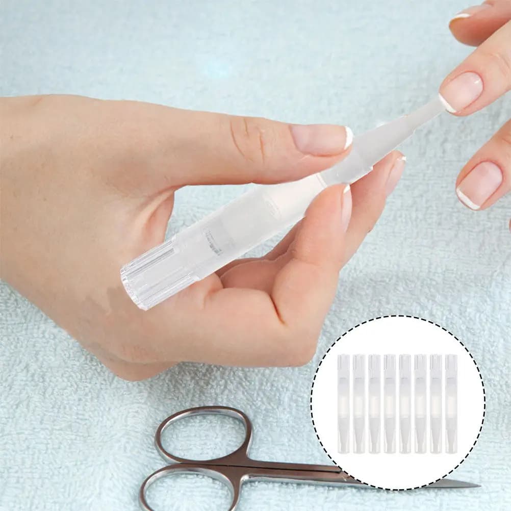 8 Pezzi Penne Vuote per Olio Unghie in Plastica PP, Applicatori Portatili per Olio Cuticole, Pennelli per Manicure e Cura delle Unghie