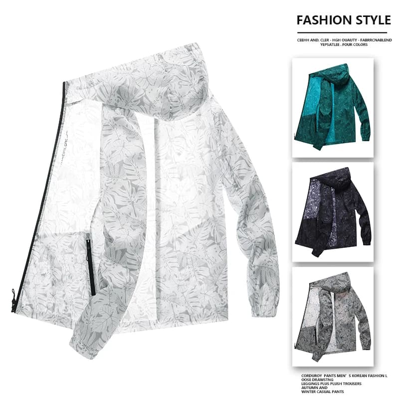 Summer Men Outdoor Comprehensive Training Sports Sunscreen Jacket Lightweight Breathable Trendy Fast Drying UV Resistant Jacket