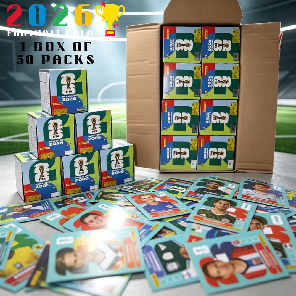 Hot Panini 2026 FIFA World Cup Sticker Collection Box, Multiple Sealed Sticker Packets, Football Player Decals To Sticker Album