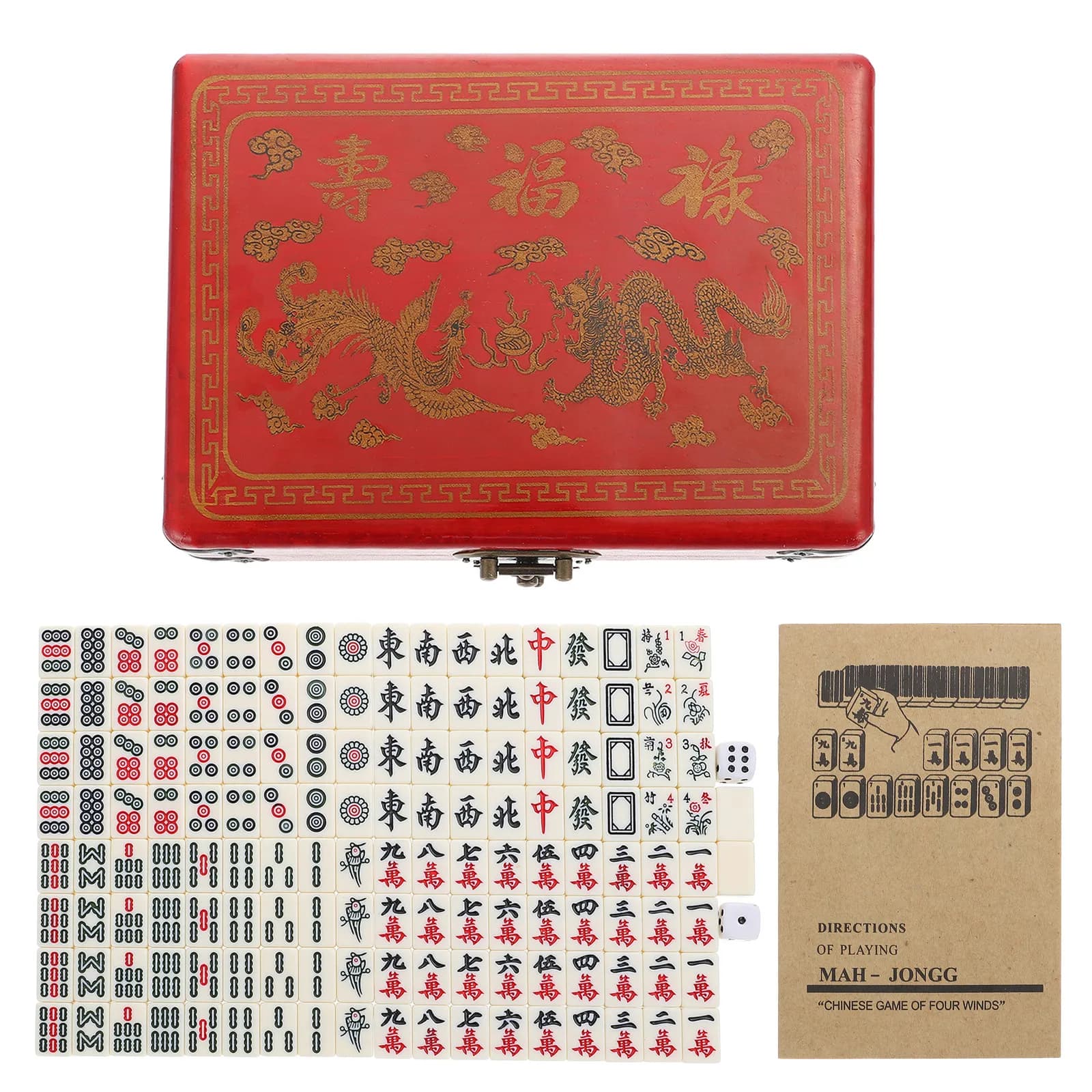 1 set di Mahjong portatile con tessere numerate cinesi, gioco leggero e compatto, adatto ai viaggi, per l'intrattenimento domestico