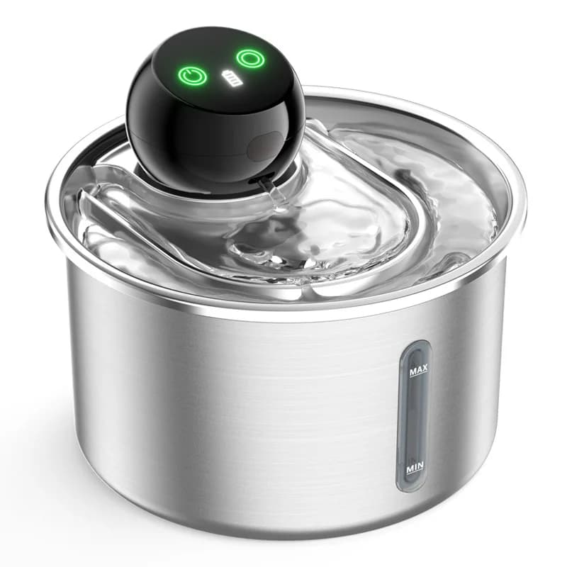 Stainless Steel Automatic Intelligent Portable Outdoor Travel Pet Water Dispenser Removable Fountain Adapter Compatible Dogs
