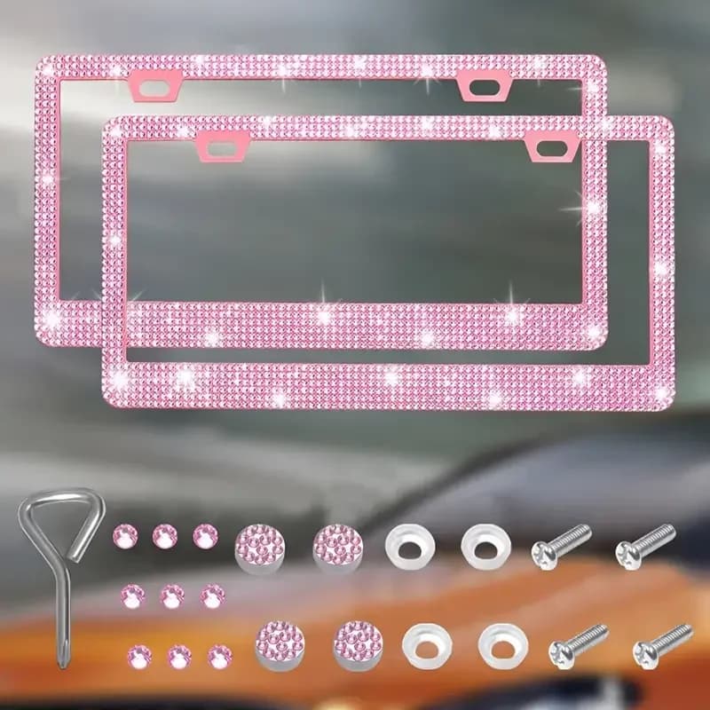 Worldmuma Motorcycl 31*16 cm Bling Crystal Telaio targa Donna Strass Moto Targa Telaio Cover Holder