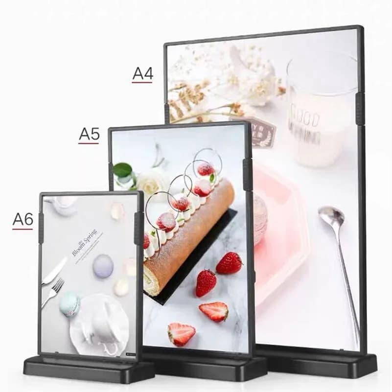 5 PCS A6 105X148MM Restaurant Table Menu Paper Holder Price Label Flyer Photo Picture Ad Frame Plastic Sign Holder Display Stand
