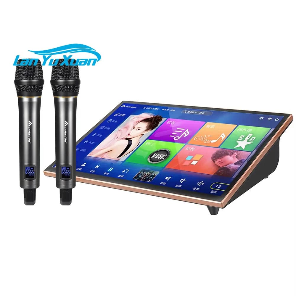 Touch Screen Premium da 19'' 1T Lettore Karaoke InAndOn Macchina Karaoke portatile Sistema Karaoke KTV domestico con microfoni per TV