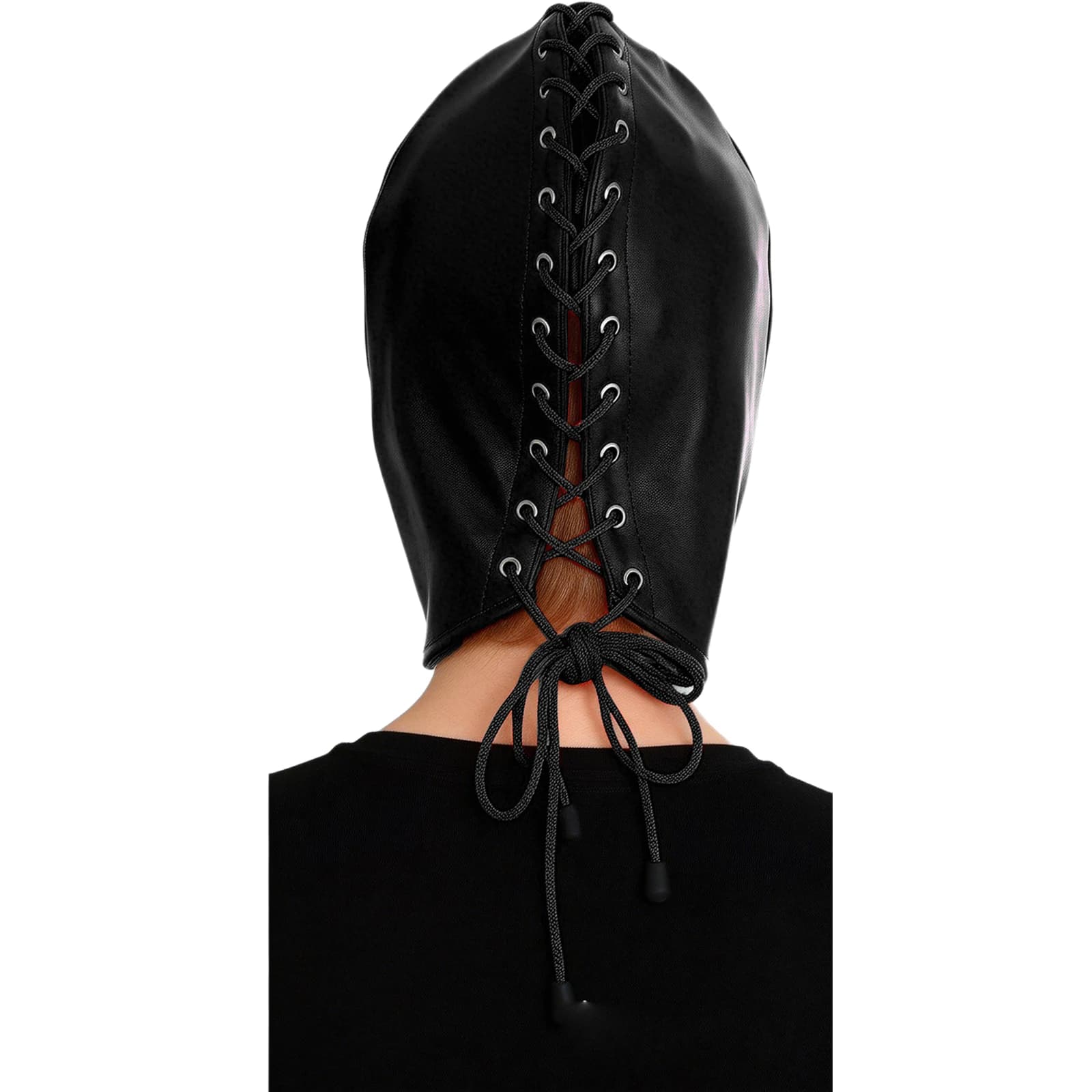Maschera in Pelle Integrale per Uomo e Donna, Accessorio per Feste e Cosplay, Cappuccio con Doppia Cerniera, Maschera per Halloween e Giochi di Ruolo