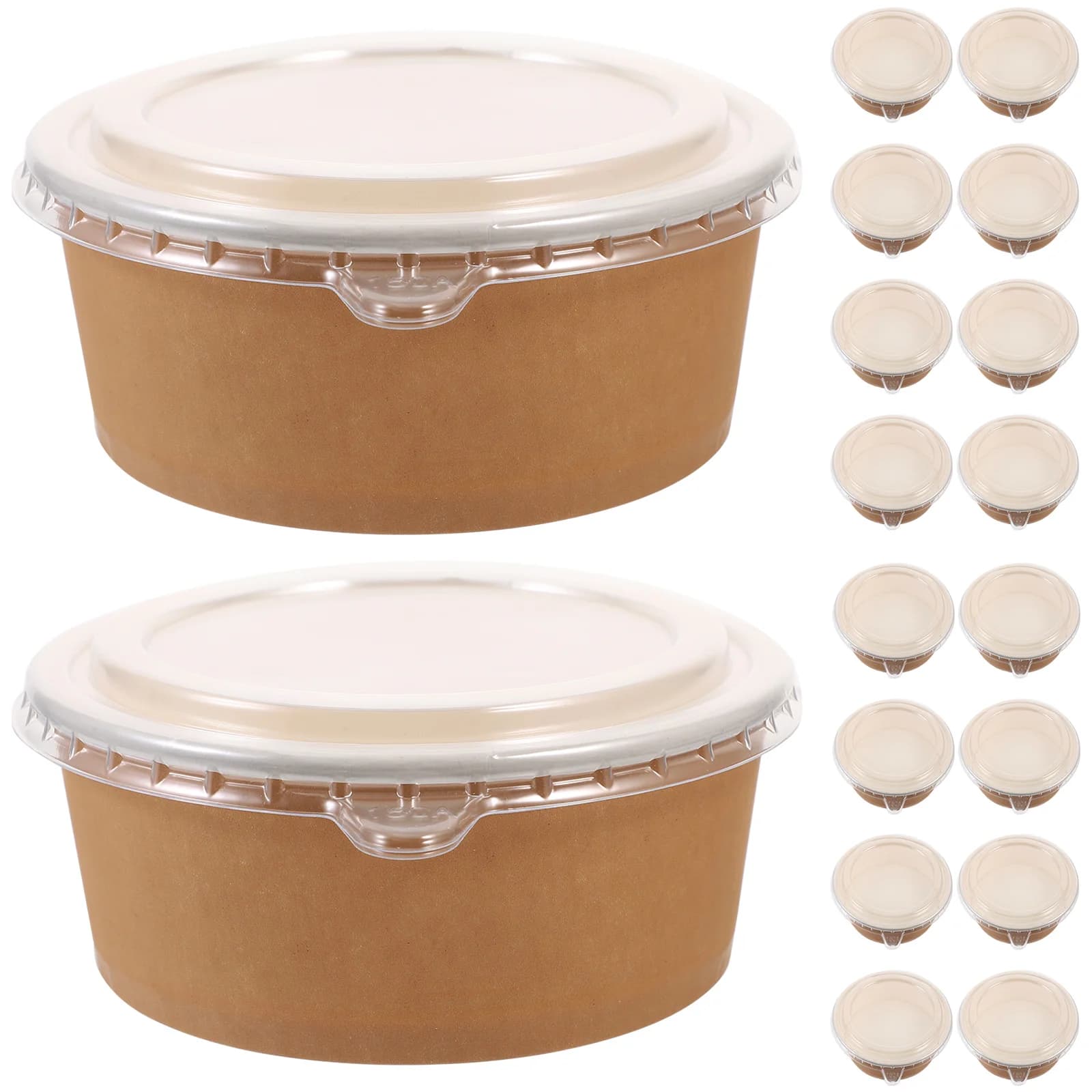 Contenitore per alimenti monouso biodegradabile Kraft Bowl, ecologico, per la preparazione dei pasti e l'uso multiplo.
