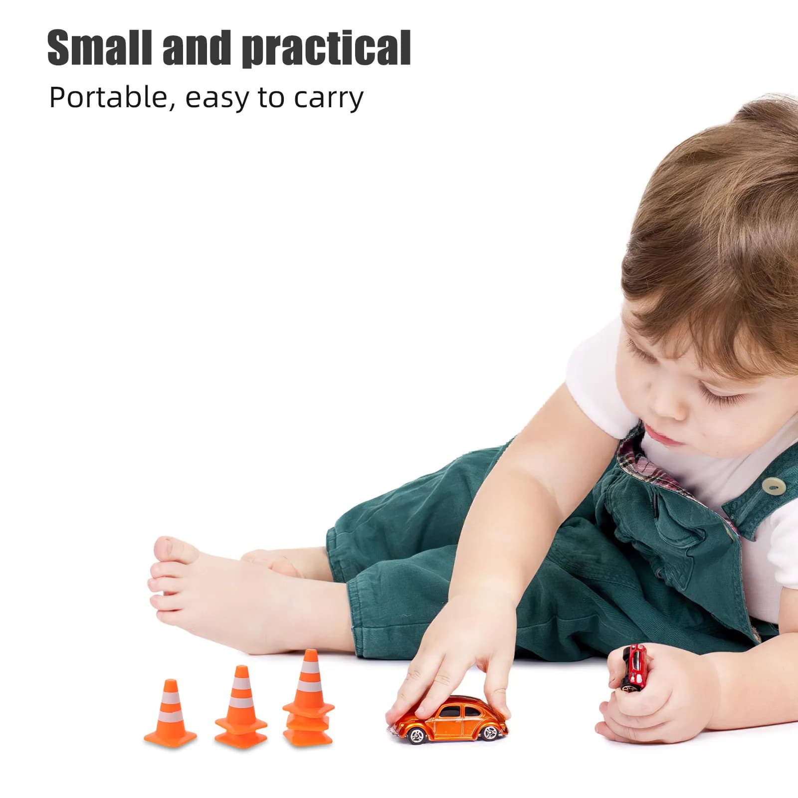 16Pcs Road Sign Mini Construction Orange Safety Barricade Compact Traffic Cone Set for Creative Play Educational Role-Playing