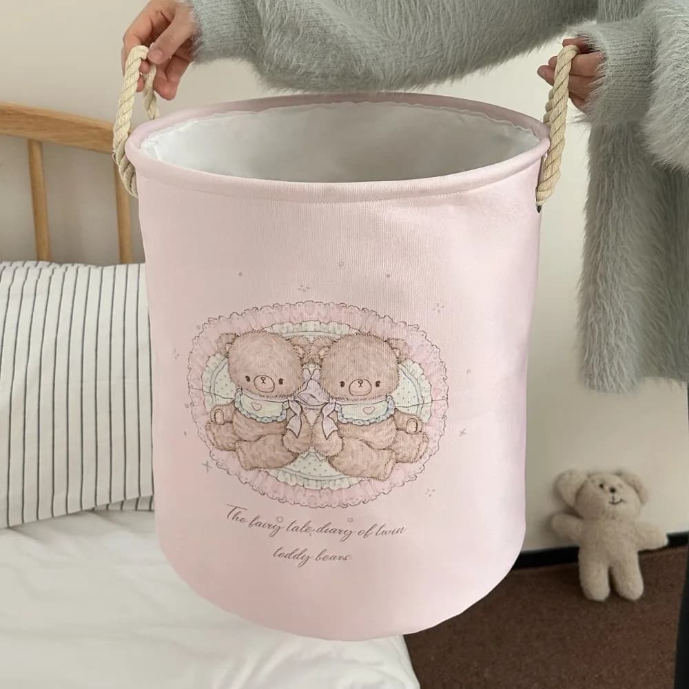 Multi-Purpose Foldable Laundry Hamper Cartoon with Handle Clutter Baskets Space-Saving Toys Storage Basket Room