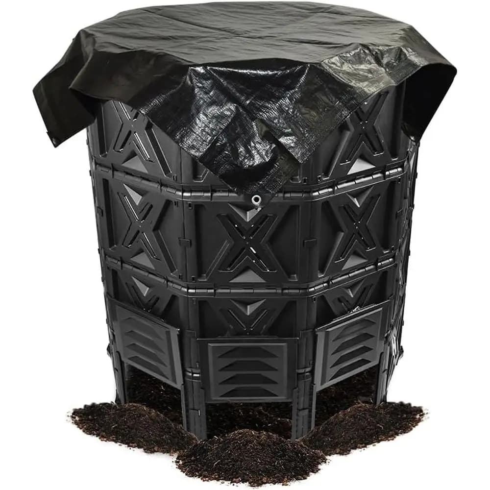Composter Grande da Giardino - 720 L (190 Galloni) con Sistema di Aerazione Migliorato, Facile da Montare/Senza BPA/Robusto/Per Esterni