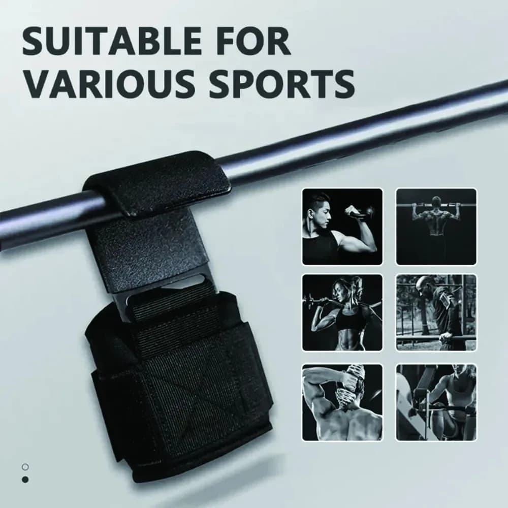 Widen Weight Lifting Hook Grips With Wrist Wraps Hand-Bar Wrist Strap Gym Fitness Hook Weight Strap Pull-Ups Power Lifting Glove
