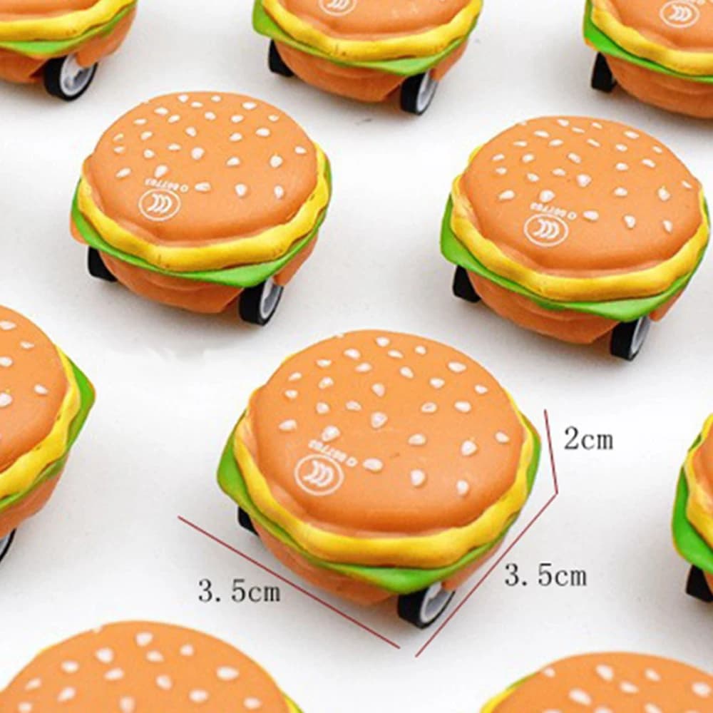 20 pz/lotto Mini giocattoli carino plastica tirare indietro auto Hamburger Pizza macchinine per bambini Mini modello di cibo giocattoli divertenti casa delle bambole articolo