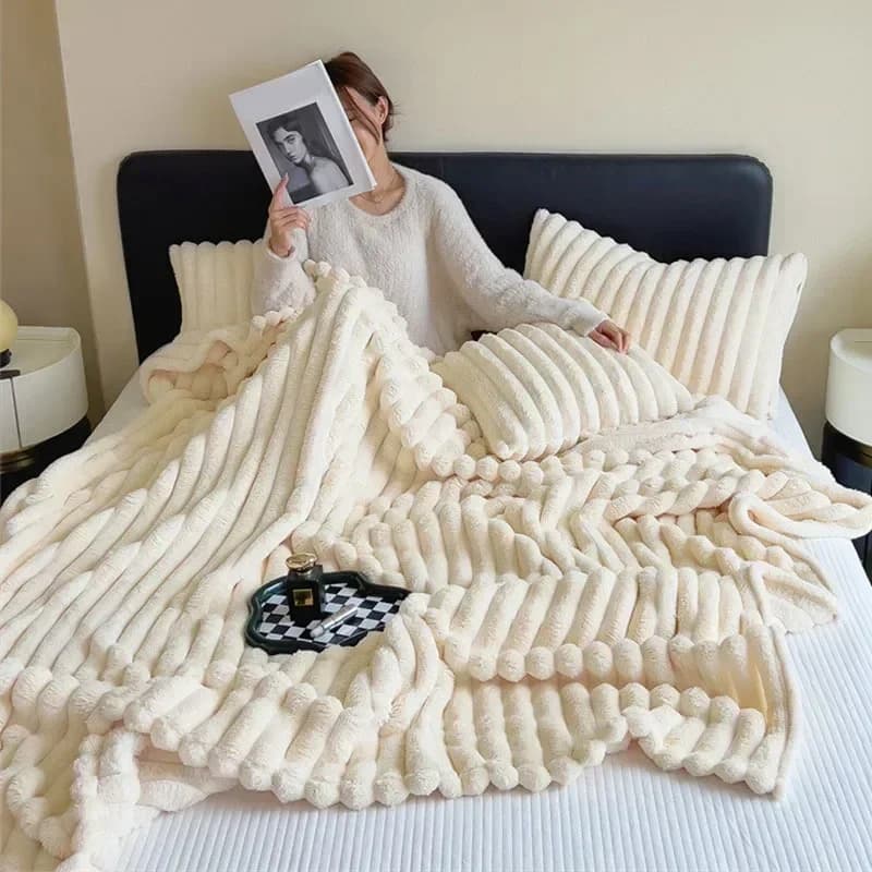 Coperta invernale in peluche imitazione pelliccia Coperte calde super morbide Copridivano da letto Coperta soffice di lusso Federa per divano camera da letto