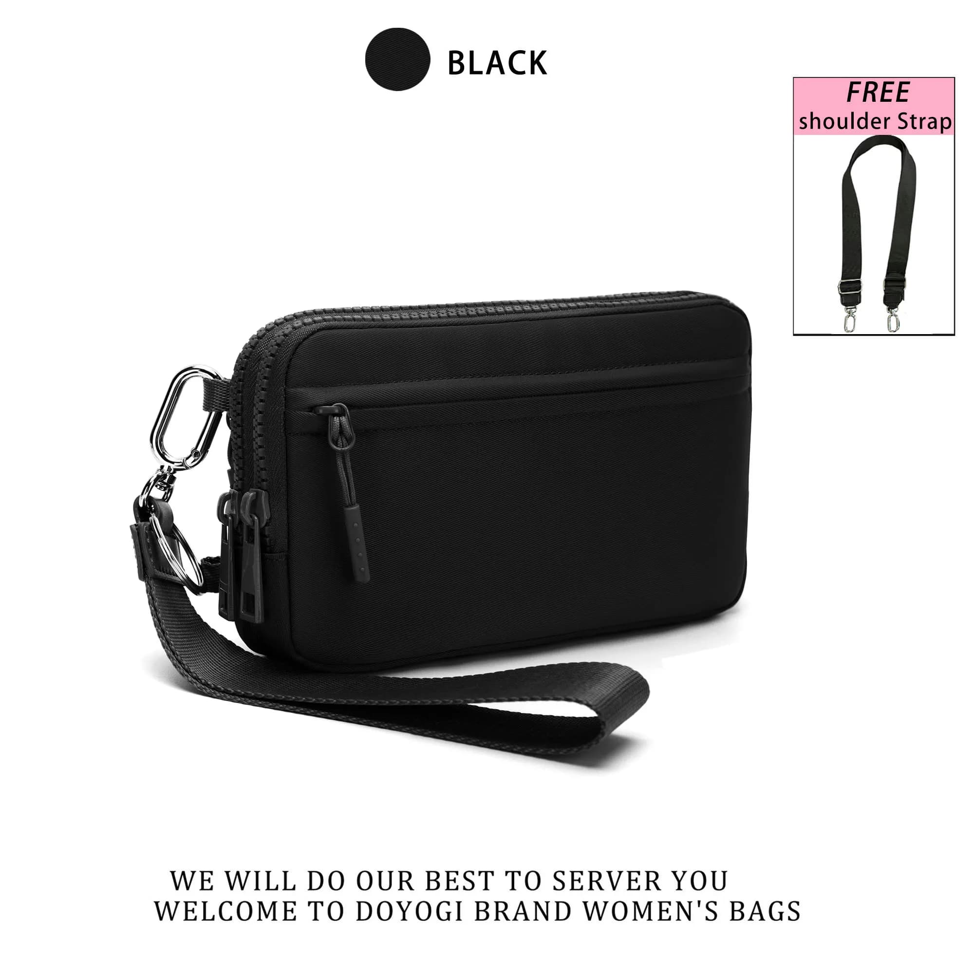 Piccole Borse a Tracolla per Donne e Uomini, Marsupio Porta Cellulare con Cinturino Regolabile, Borsa a Tracolla Nera per Regali e Festival