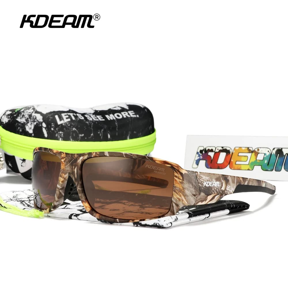 KDEAM Performance Polarized Sunglasses for Men Printing Model Glasses Design with Frame Cat.3 Men's Sports Glasses